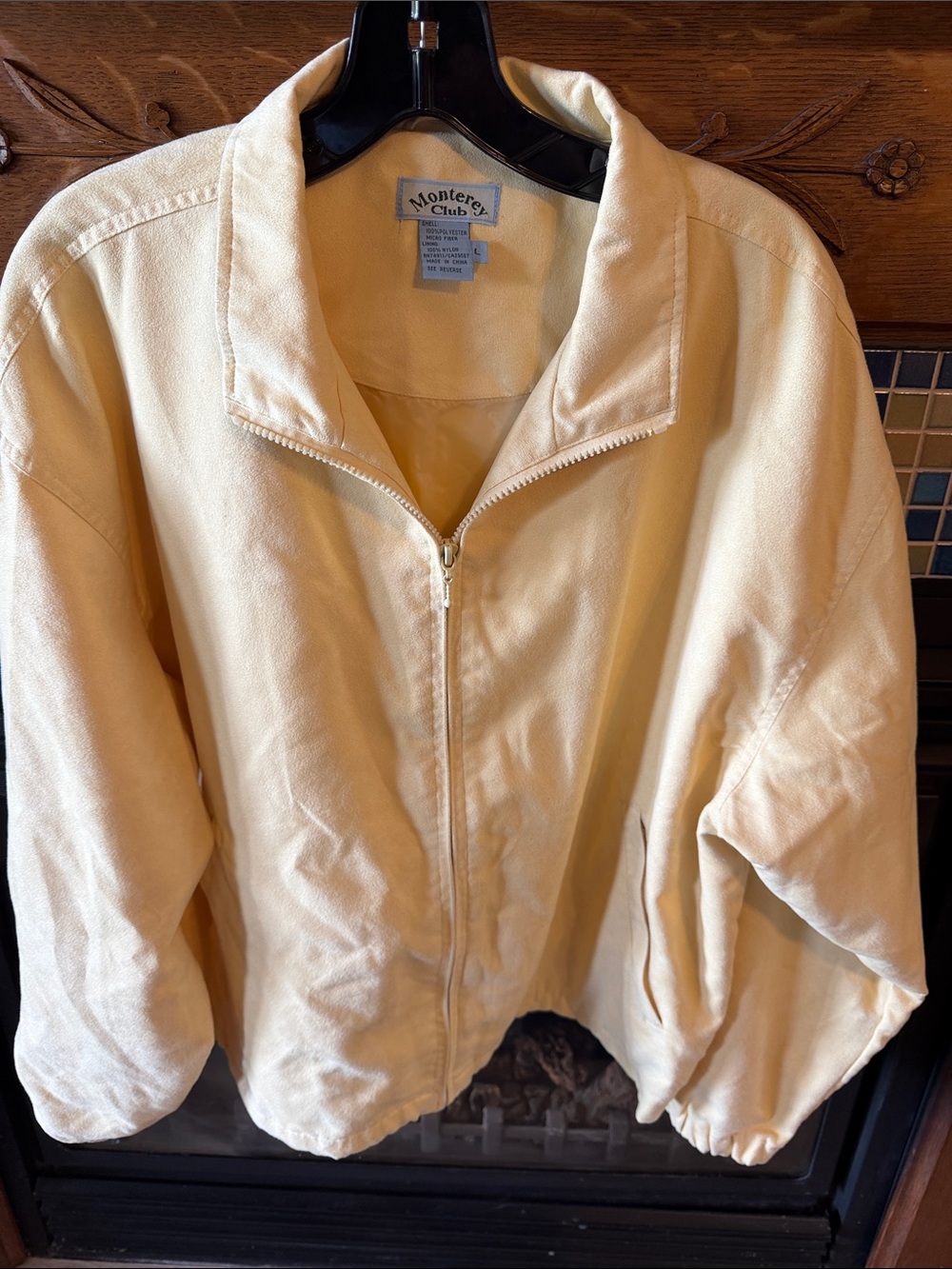 Monterey Club Women's Pale Yellow Zip Bomber Jacket